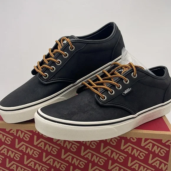 Vans WMNS Black Sneakers Classic Low-Top Design Atwood (Leather)BIck/Marshmallow - Picture 5 of 16